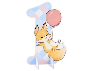 PAPIEROWA DEKORACJA STOŁU NA ROCZEK - LISEK