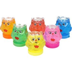 MINI GLUTEK SLIME Z BROKATEM SOWA MIX 24SZT