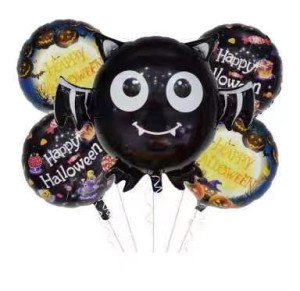 BALONY ZESTAW HAPPY HALLOWEEN NIETOPERZ 5SZT