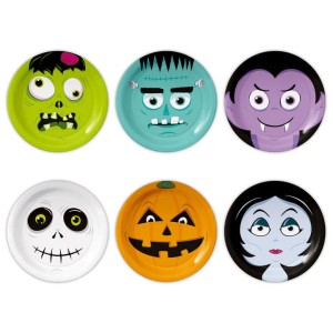 TALERZYKI NA HALLOWEEN MONSTERS 18CM, 6SZT