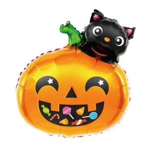 BALON FOLIOWY DYNIA Z KOTEM HALLOWEEN 65X51