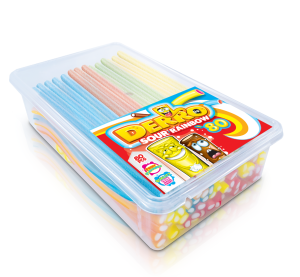 ŻELEKI KABLE - Derro `80 SOUR Rainbow op, 80 pcs,