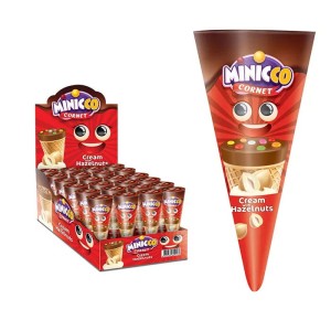ROŻEK MINICCO CORNET O SMAKU ORZECHOWYM 25GX24SZT