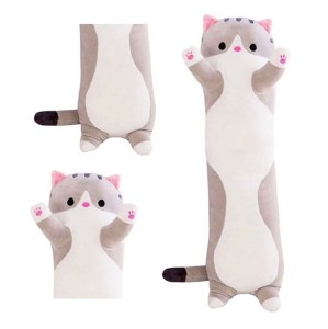 DŁUGI KOT KOTEK MASKOTKA PODUSZKA 45CM SZARY