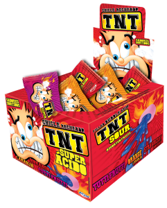GUMA BALONOWA Z PŁYNNYM NADZIENIEM - FILLED BUBBLE GUM TNT 40X4,3G