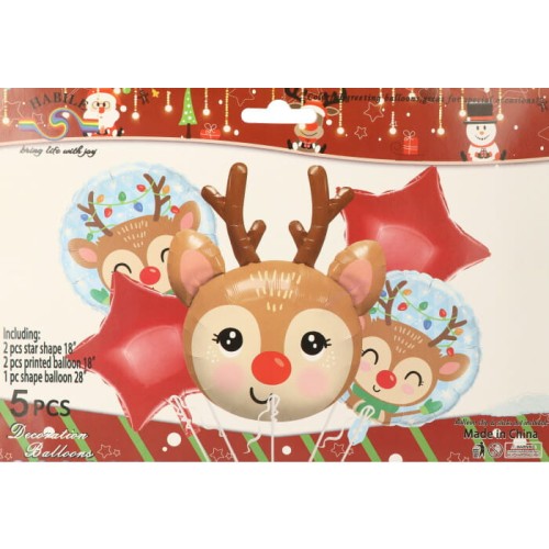ZESTAW BALONY BOZE NARODZENIE RENIFER