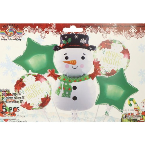 zestaw balonów na boze narodzenie, bałwanek