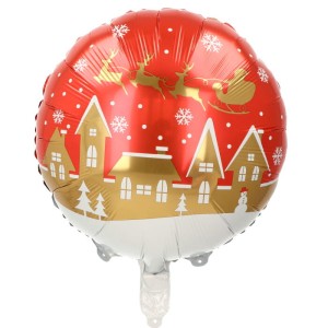 BALON 18" RENIFERY BOŻE NARODZENIE CZERWONY