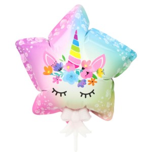 BALON SAMOPOMPUJĄCY JEDNOROŻEC UNICORN Z PATYCZKIEM 10SZT