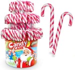 LIZAKI LASKI ŚWIĄTECZNE NA CHOINKĘ JOHNY BEE BIAŁO CZERWONE 100SZT LIZAK LASKA CUKROWA