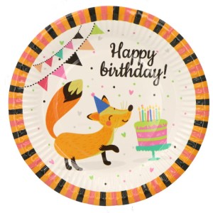 TALERZYKI HAPPY BIRTHDAY LISEK 6SZT 18CM