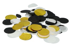 KONFETTI KÓŁKA CZARNO ZŁOTE 50GR 1,5CM