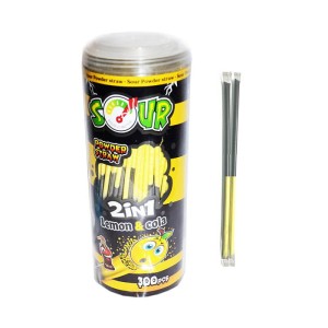 SOUR 2W1 SŁOMKI Z ORANŻADKĄ KWAŚNE 2W1 LEMON COLA 300SZT