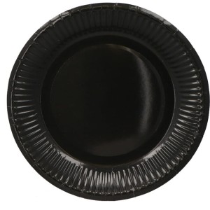 TALERZYKI PAPIEROWE CZARNE 18CM 6SZT
