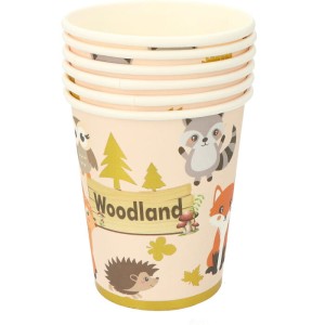 KUBECZKI PAPIEROWE ZWIERZĄTKA WOODLAND 220ML 6SZT