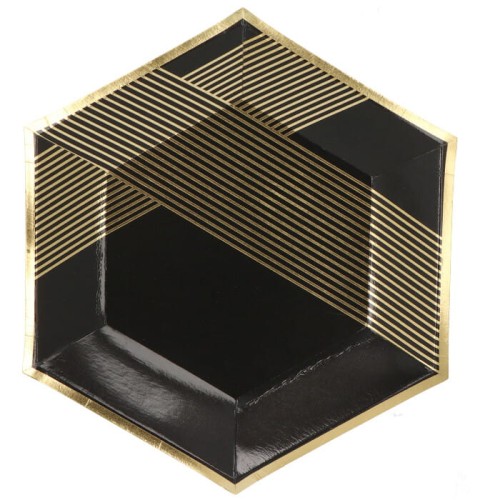 TALERZYKI CZARNO ZŁOTE