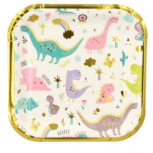 TALERZYKI PAPIEROWE DINO 18CM 6SZT