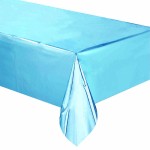 OBRUS URODZINOWY NIEBIESKI METALICZNY 137X274CM