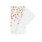 OBRUS FOLIOWY BIAŁY GWIAZDKI GOLD ROSE 137X274CM NA KOMUNIĘ ŚWIĘTĄ, CHRZEST