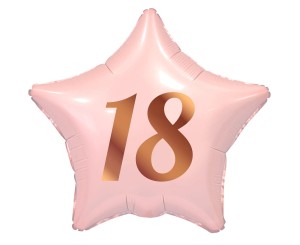 BALON 18" GWIAZDA RÓŻOWA NA 18 URODZINY