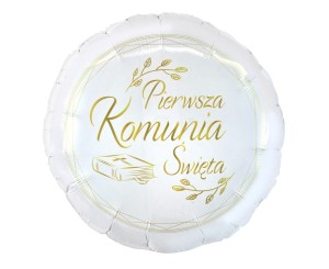BALON FOLIOWY 18" PIEWRWSZA KOMUNIA ŚWIĘTA BIBLIA na hel