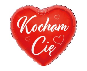 BALON 18" SERCE CZERWONE KOCHAM CIĘ WALENTYNKI