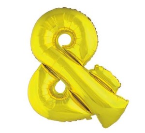 BALON 100CM LITERKA ZŁOTA & ŁĄCZNIK