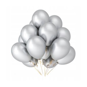 BALONY LATEKSOWE METALICZNE PERŁOWE SREBRNE 50SZT