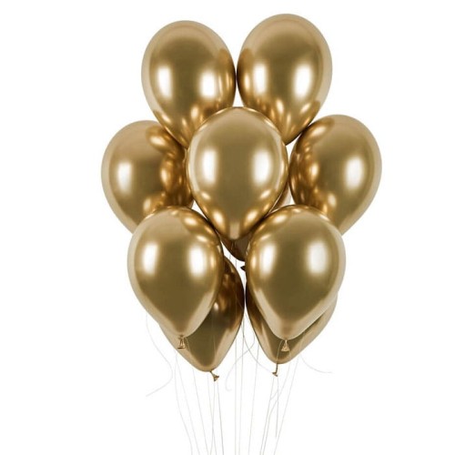 BALONY METALICZNE PERŁOWE ZŁOTE