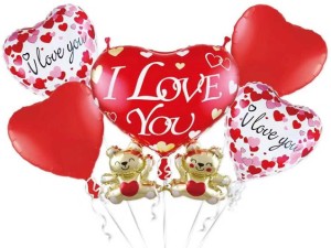 ZESTAW BALONÓW I LOVE YOU WALENTYNKI 5SZT