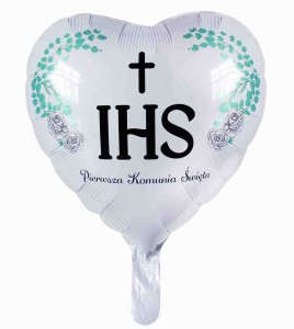 BALON 18" SERCE PIERWSZA KOMUNIA ŚWIĘTA