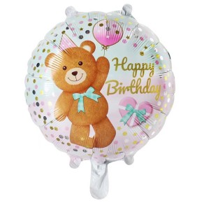 BALON 18" MIŚ HAPPY BIRTHDAY
