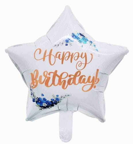 BALON GWIAZDA HAPPY BIRTHDAY