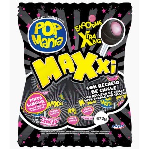 LIZAK POP MANIA MAXXI WIŚNIA Z GUMĄ BALONOWĄ  24SZT