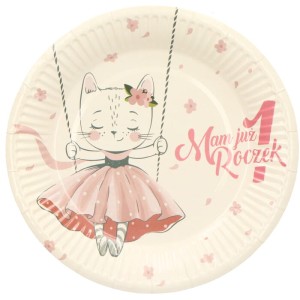TALERZYKI KICIA MAM JUŻ 1 ROCZEK 6SZT 23CM