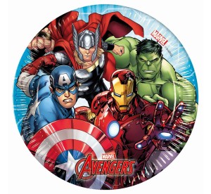 TALERZYKI PAPIEROWE MIGHTY AVENGERS 23CM, 8 SZT