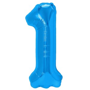 BALON 40CM CYFRA NIEBIESKA 1