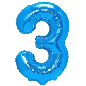 BALON 40CM CYFRA NIEBIESKA 3
