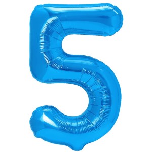 BALON 40CM CYFRA NIEBIESKA 5