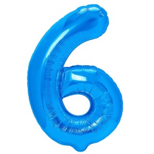 BALON 40CM CYFRA NIEBIESKA 6