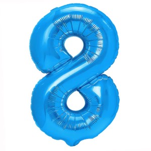 BALON 40CM CYFRA NIEBIESKA 8