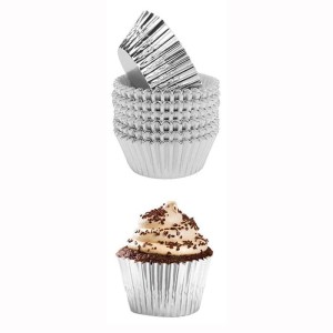FOREMKI PAPILOTKI DO MUFFINEK BABECZEK SREBRNE 40SZT