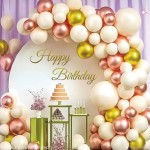 MEGA ZESTAW GIRLANDA BALONOWA GOLD ROSE ZŁOTA 95SZT