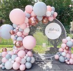 MEGA ZESTAW GIRLANDA BALONOWA NIEBIESKO RÓŻOWA 160SZT CHRZEST KOMUNIA