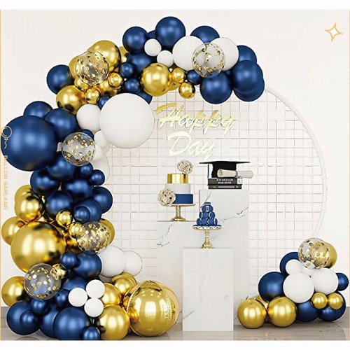girlanda balonowa granatowo złota