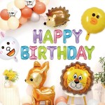 ŚCIANKA BALONOWA HAPPY BIRTHDAY ZWIERZĄTKA 50SZT