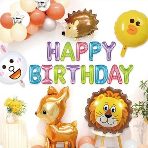 ŚCIANKA BALONOWA HAPPY BIRTHDAY ZWIERZĄTKA 50SZT
