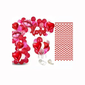 ŚCIANKA BALONOWA BALONY LOVE USTA NA WALENTYNKI 72SZT