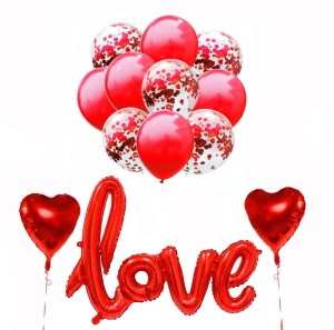 BALONY ZESTAW NA WALENTYNKI LOVE SERCE 12SZT