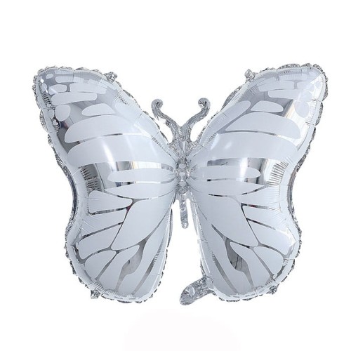 balon motyl srebrny